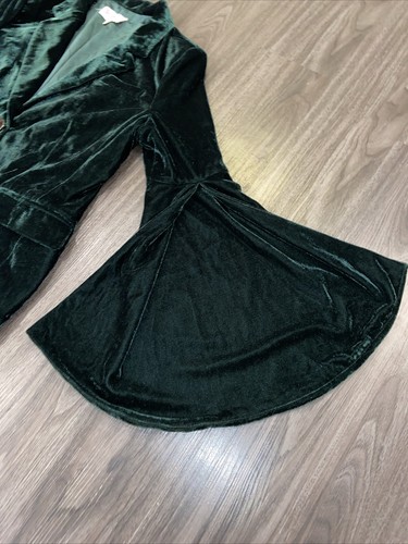 L’Atiste By Amy Velvet Blazer and Pants Suit - Emerald Sz Large FLAR SLEEVE/LEGS - Picture 9 of 19