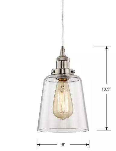 Home Decorators Collection 6 in. Satin Nickel Mini Pendant - Picture 6 of 6
