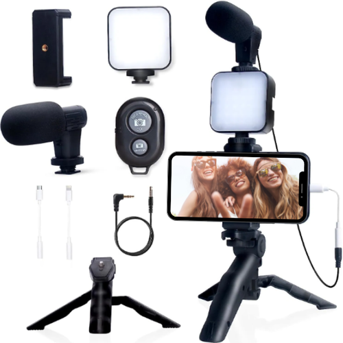 Phone Vlogging Kit for iPhone or Android with Tripod & Microphone YT Tiktok - Picture 1 of 6