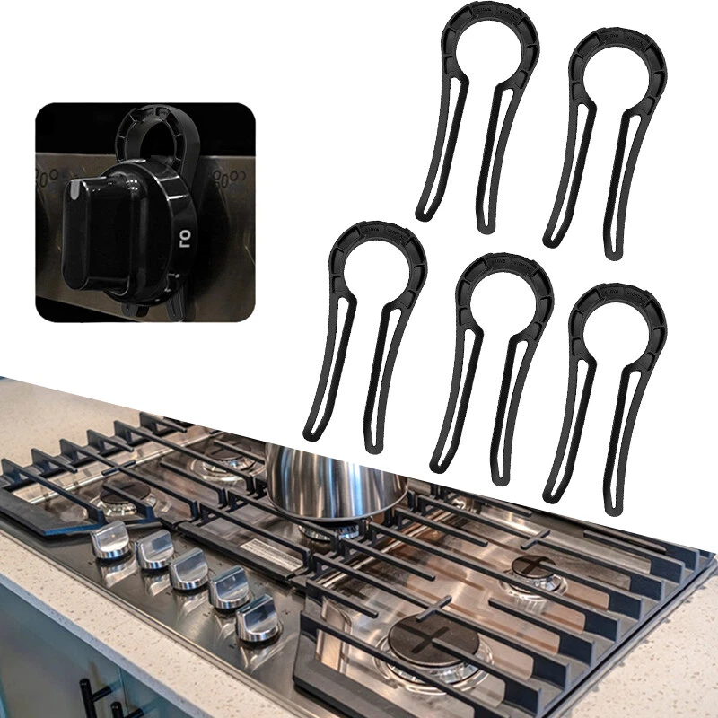 1/5Pcs Gas Stove Knob Locks Heat-Resistant Oven Front Lock for Child Safety