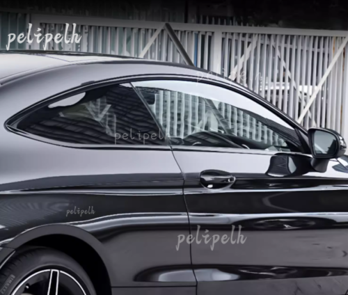 For Benz C-Class Coupe 2016-2023 Black Titanium Windows Strip Sill Molding Cover - Foto 5 di 11
