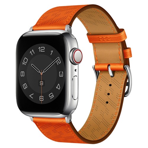 For Apple Watch 9 8 7 6 5 4 SE Ultra 2 Leather Strap Band Bracelet 44/41/45/49mm - Picture 10 of 17