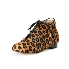 Charlotte Olympia Girls "INCY BEATRIX" Pony Hair Leather Ankle Boots Shoes