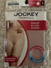Jockey Essentials Women Rose Seamfree No-Chafe Cool Soft Smooth Slip Shorts Sz S