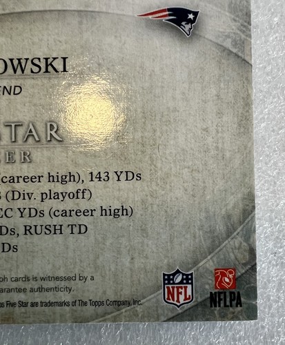 2014 Topps Five Star Golden Graphs 06/15 Rob Gronkowski Auto - Picture 9 of 14