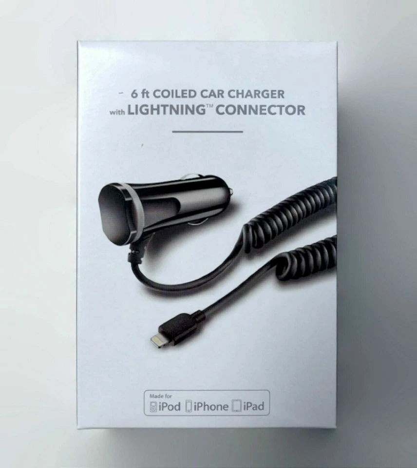 NUEVO Cargador de coche en espiral Insignia de 6 pies con conector de 8 pines para iPhone 7+/6+/6S/5C Foto 2 de 3