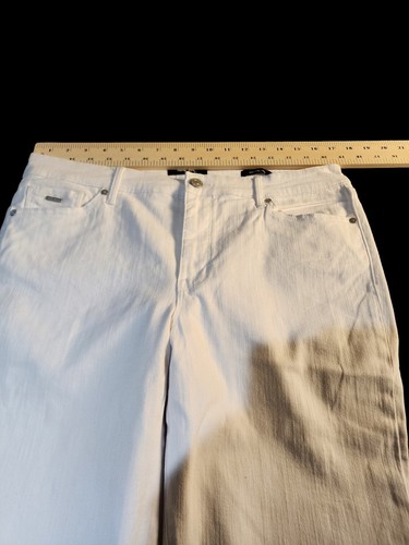 Nine West Chrystie Damen 14 weiß Denim Capri Jeans Mid Rise Stretch neu mit Etikett - Bild 4 von 10