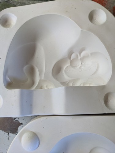 Molde de cerámica de fundición deslizante vintage para gato grande - Imagen 2 de 6
