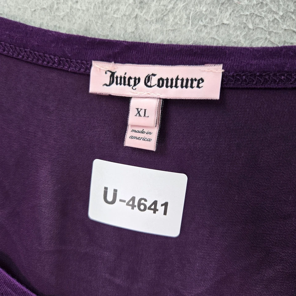 Blusa Juicy Couture Feminina Top XL Roxa Transparente Manga Longa Pulôver - Imagem 2 de 4