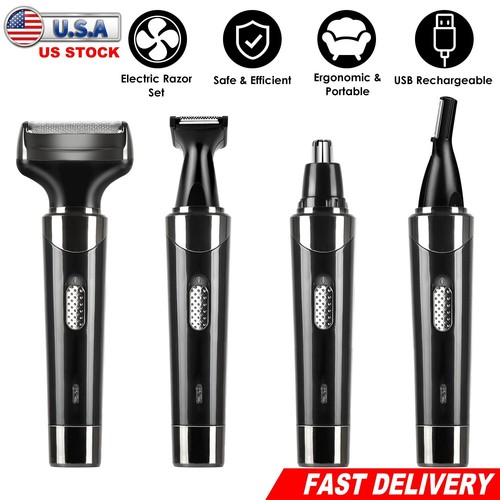 New 4 In 1 Rechargeable Razor Hair Beard Trimmer - Electric Shaver for Men Women - Bild 7 von 14