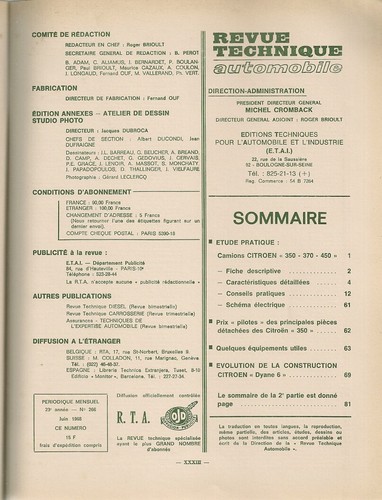 KFZ TECHNISCHE ZEITSCHRIFT 266 RTA 1968 CITROEN BELPHEGOR 350 370 450 DYANE 6 - Bild 2 von 5