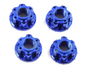 Yeah Racing 4mm Aluminium Wheel Flange Lock Nut 4pcs for RC Car Dark Blue