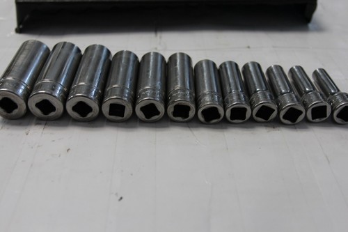 SNAP-ON 12PC 3/8" DRIVE SAE 12 POINT DEEP SOCKET SET NICE! - Picture 5 of 9