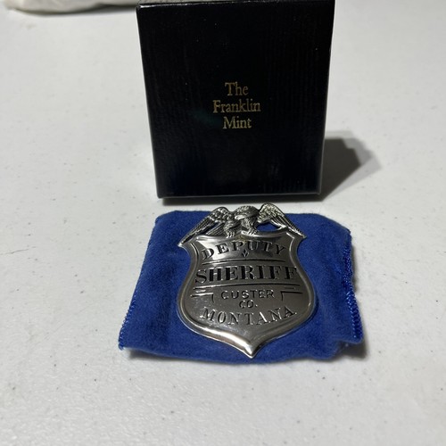 Deputy Sheriff Custer Co. Montana Law badge 1987 925 Sterling Silver Franklin - Picture 2 of 4