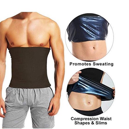 Men's Sauna Heat Trapping Sweat Shaper Weight Loss Waist Trainer Trimmer Belt US - Picture 5 of 15