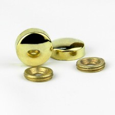 DOME SCREW CAPS THREADED DISPLAY ELECTROPLATED CHROME MIRROR BATH GLASS DIY FIX