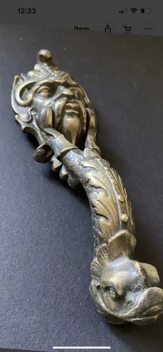 ANTIQUE c1884 VICTORIAN KENRICK 428 POSEIDON SEA SERPENT DOORKNOCKER - Picture 17 of 22