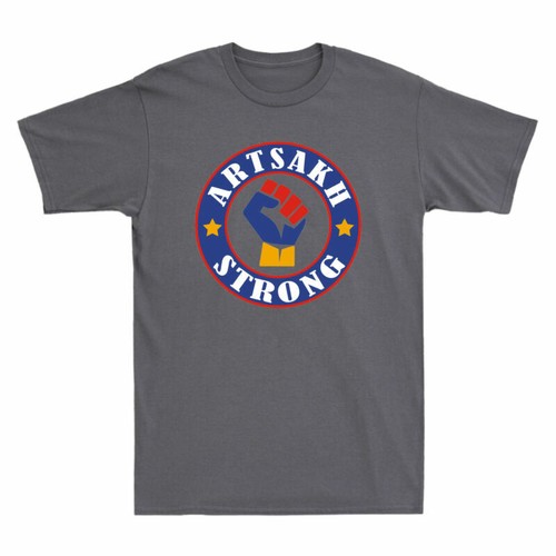 Men's Strong Tee Armenia Artsakh Artsakh Distressed T-Shirt Is Armenian Flag - Picture 6 of 7