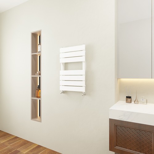 Black White Anthracite Towel Rail Radiator Heated Flat Panel Bathroom Warmer - Picture 13 of 93