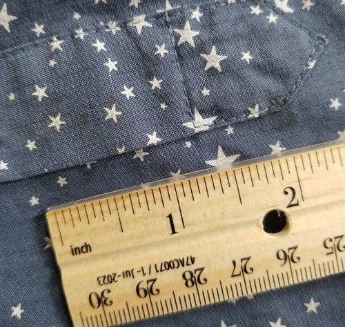 Van Heusen Button Up Shirt Men’s Small 14 14 1/2 Blue Stars Long Sleeve Slim Fit - Picture 10 of 13