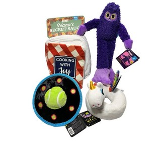 BARKBOX Bark Box Dog Toy A.R.F. ALIEN UFO Squeaker Plush Take Me To Your Dog