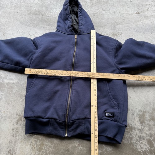 Vintage Walls Workwear Navy Blue Cotton Lined Zip Up Work Jacket Hoodie Medium  - Bild 7 von 7