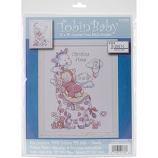 Tobin Counted Cross Stitch Kit 11"X14"-Giraffe Birth Record (14 Count) - T21733