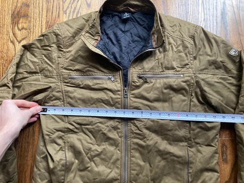 Kuhl Jacke Herren Medium Kaffe Racer Moto Style isoliert durchgehender Reißverschluss gesteppt hellbraun - Bild 6 von 13