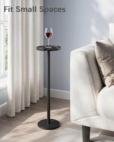 Drink Table, Small Pedestal Side Table, Round Cocktail Table, Circle End Table - Picture 6 of 8