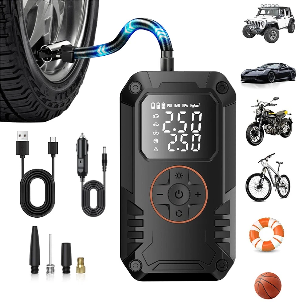 Electric Air Pump Tyre Inflator Portable Air Compressor For Bike Motorcycle Car