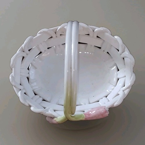 Studio Nova weiß Porzellan rosa Tulpenkorb Made in Portugal 7,5" x 4,5" - Bild 3 von 7