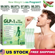 GLP-1 6-in-1 Oral Solution Quick Fat Loss, Blood Sugar | Anti-Aging US Stock