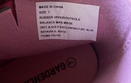 Gardenline Rain & Garden Boots Pink Floral Rubber Ankle Women’s Size 7 NEW - Picture 10 of 15