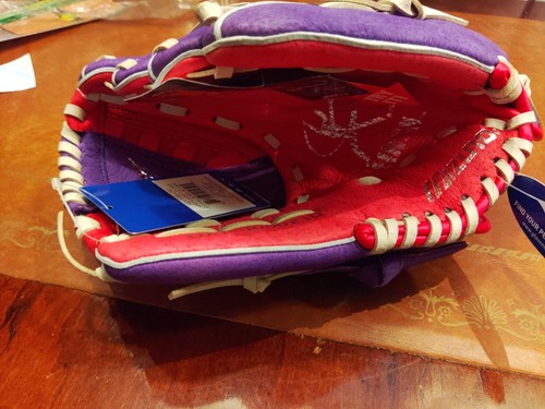 Mizuno 10" Jenny Finch #GPP 1005 1D Mädchen Yo. Softball Lederhandschuh rosa lila - Bild 2 von 6