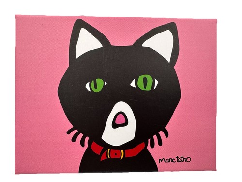Cartera Marc Tetro Gato Negro Rosa Negro Blanco Rayas Interior Cremallera Caja de Regalo - Imagen 6 de 11
