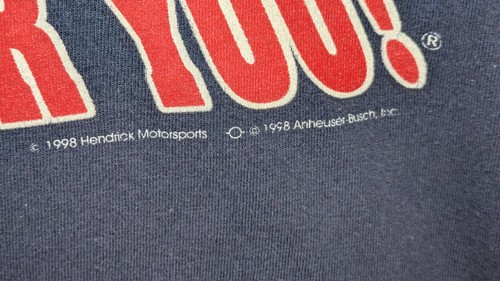 Vintage 1998 Nascar 50th Anniversary Bud “Louie” Racing Rickey Craven T-shirt XL - Picture 4 of 11