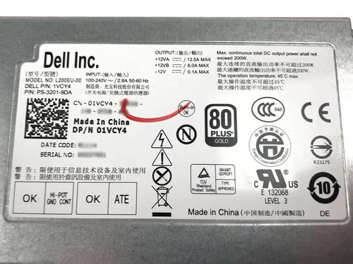 Zasilacz Dell L200EU-00 200W (np. 01VCY4) DELL Optiplex 780/790/990/7010 USFF - Zdjęcie 3 z 3
