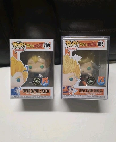Funko Pop! Vinyl: Dragon Ball Z Super Saiyan Goku Chase #865, Vegeta #709 Chase