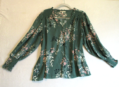 Plus Size Zac & Rachel Long Sleeve Round Neck Smocked Blouse - Boscov's