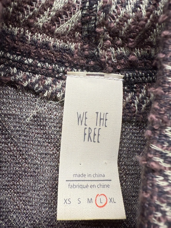 Suéter Boho We The Free People Gran Tamaño Talla L Negro Marrón Azteca Distrissed Top Foto 3 de 4