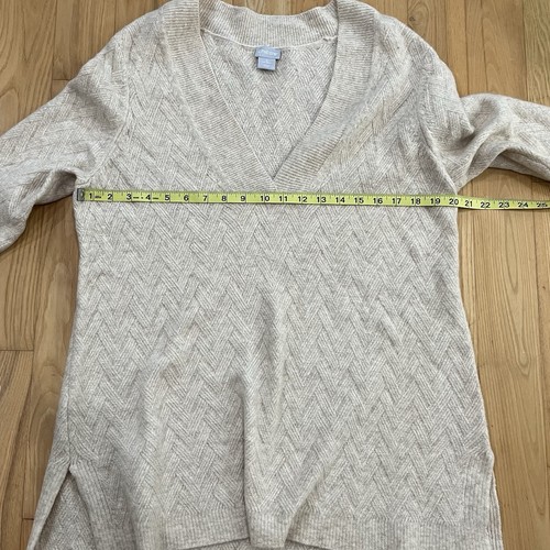 Suéter túnica Chico's 2 espiga texturizado cuello en V avena beige talla grande 12 - Imagen 9 de 9