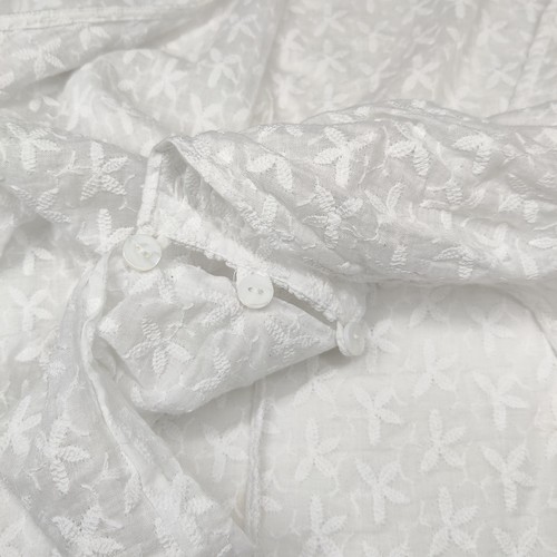 Lafayette 148 Sheer White Floral Embroidered Ethereal Tie Front Wrap Blouse XL - Picture 6 of 12