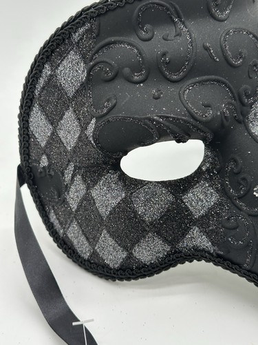 Silver & Black Plague Doctor Long Nose Bird Masquerade Mask - Picture 5 of 10