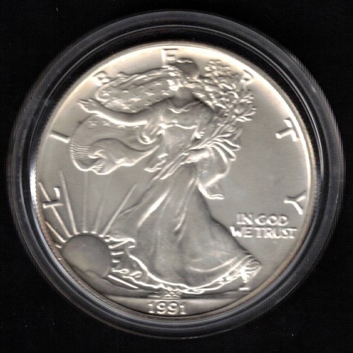 MONNAIE UN DOLLAR 1991 - ÉTATS-UNIS - 1 OZ - AMERICAN EAGLE - ARGENT FIN