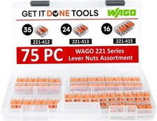 WAGO 221 Series 75pc Compact Splicing Wire Connector Assortment with Case