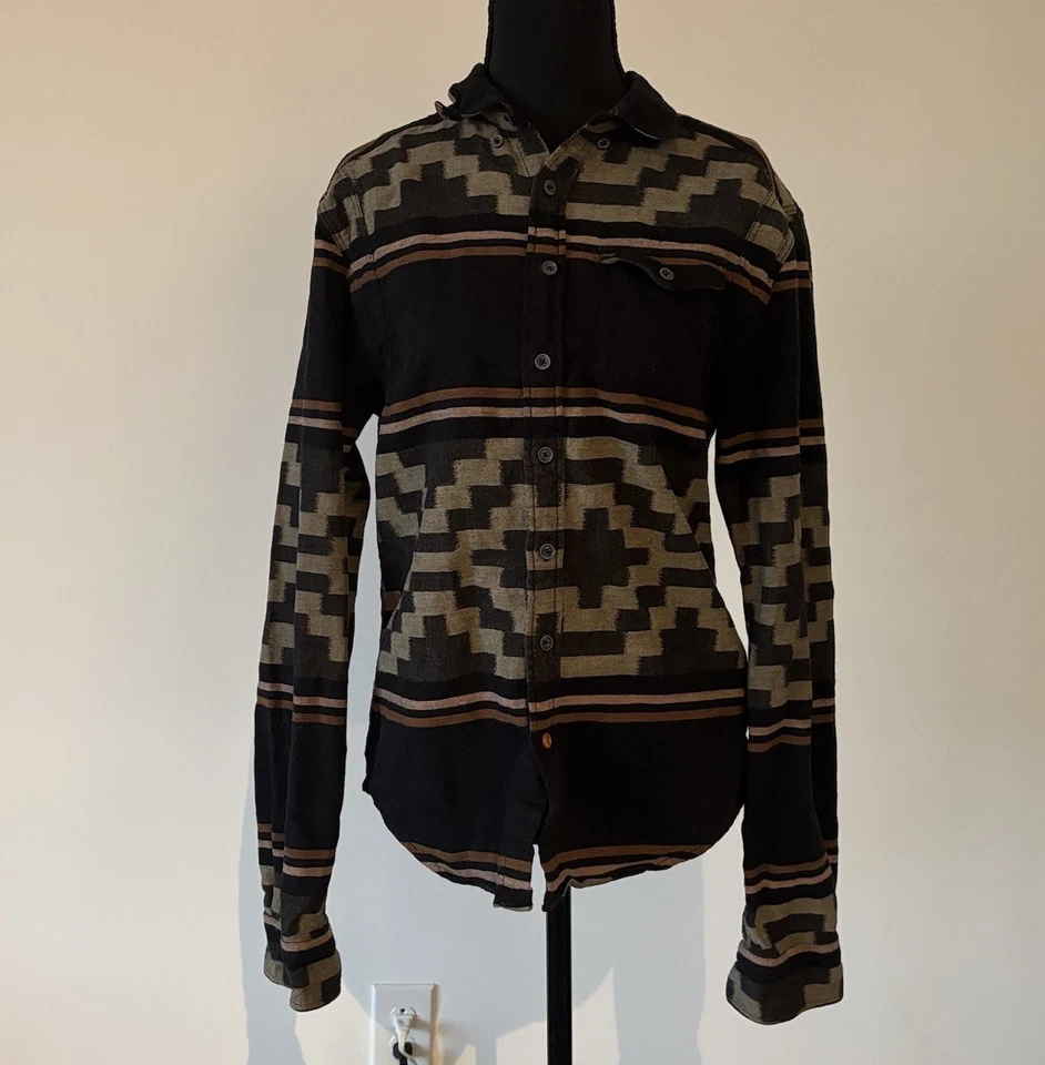 Camisa de Franela Scotch & Soda Hombres Pequeña Multi Geométrica Azteca Occidental Lana Algodón Foto 2 de 4