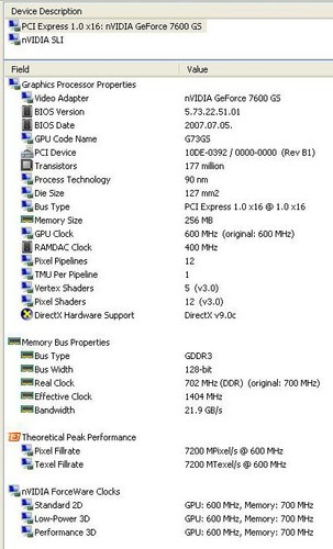 Galaxy nVidia GeForce 7600GS 256MB PCI-Expess VGA Card - Test OK! - Picture 5 of 5