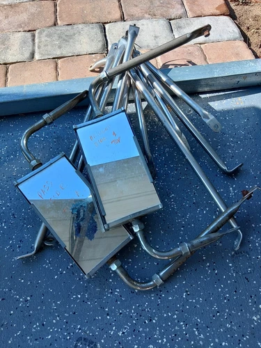 Pair OEM 1971-77 Dodge Van Pickup Truck  Towing Tow Stainless Side Mirrors 