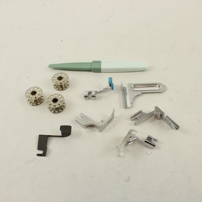 Sewing Machine Accessory Lot Bobbins Presser Feet Seam Ripper Tools