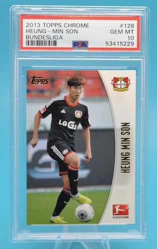 2013-14 Topps Chrome Bundesliga Heung Min Son #128 PSA 10 Pop 6 Rookie Card RC